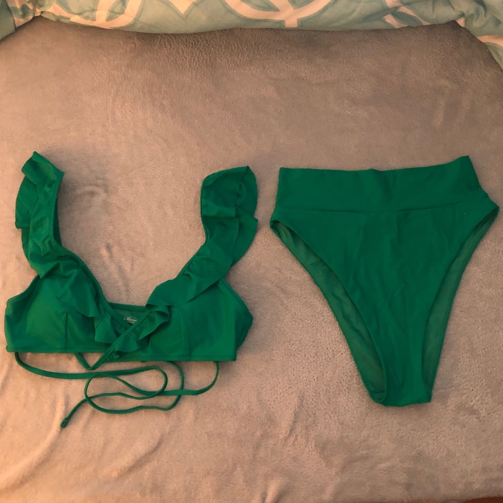 AERIE Scoop Bikini Top and Highwaisted Bottoms